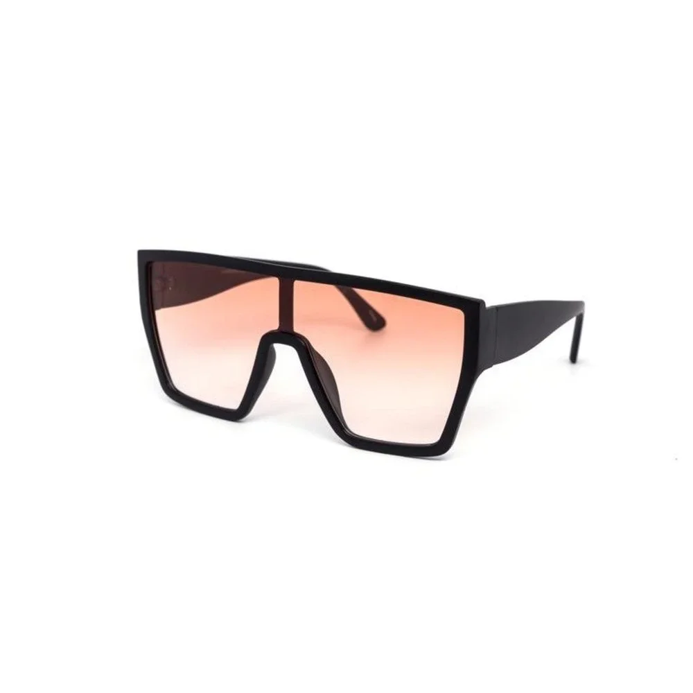 Oversized Shield Sunglasses Pink Flat Top Fashion Shades‎ UV400 Protection Women